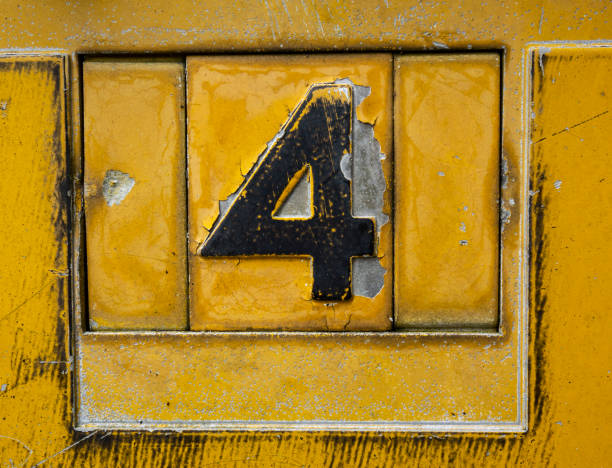 istock Written Wording in Distressed State Typography Found Number Four 4 970249478