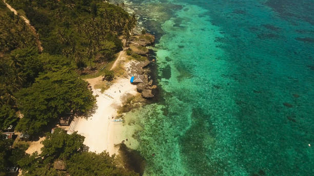 istock Aerial view beautiful beach on a tropical island. Philippines, Anda area 970249694