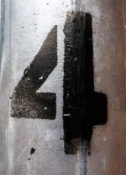 istock Written Wording in Distressed State Typography Found Number Four 4 970252846