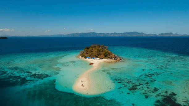 istock Aerial view beautiful beach on a tropical Bulog Dos Island. Philippines 970253700