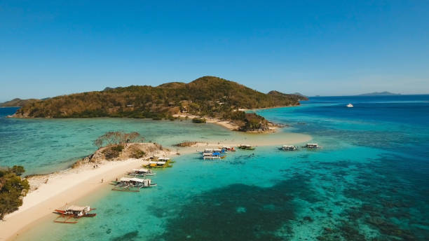 istock Aerial view beautiful beach on a tropical Bulog Dos Island. Philippines 970253750
