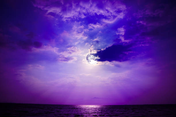 istock sunset back silhouette cloud on the horizonal line in sea 970266834