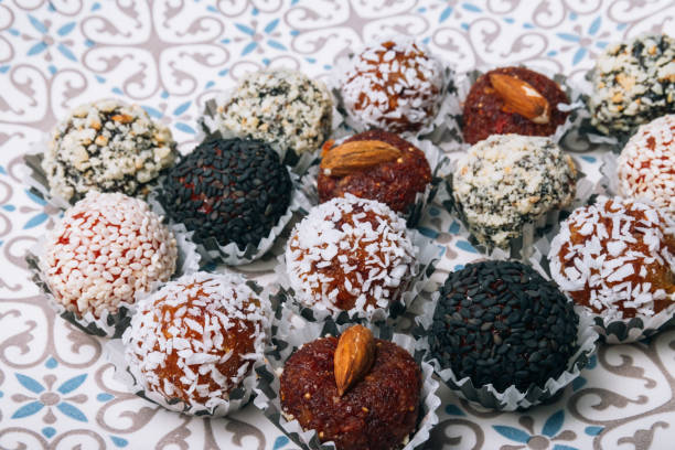 istock sweets from dried fruits with nuts and sesame seeds 970267548