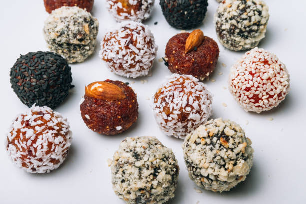 istock sweets from dried fruits with nuts and sesame seeds 970270282