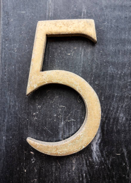istock Written Wording in Distressed State Typography Found Number Five 5 970270390