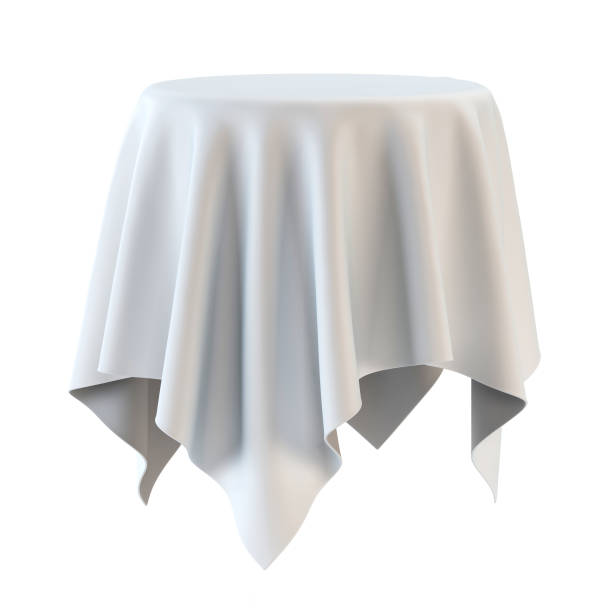 istock Drapery, white sheet covering spherical shape isolated on white background 970271202