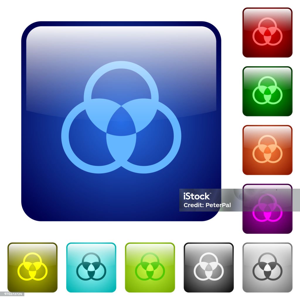 Button Color Square Color Mixing Color Square Buttons Stock Illustration - Download Image ...