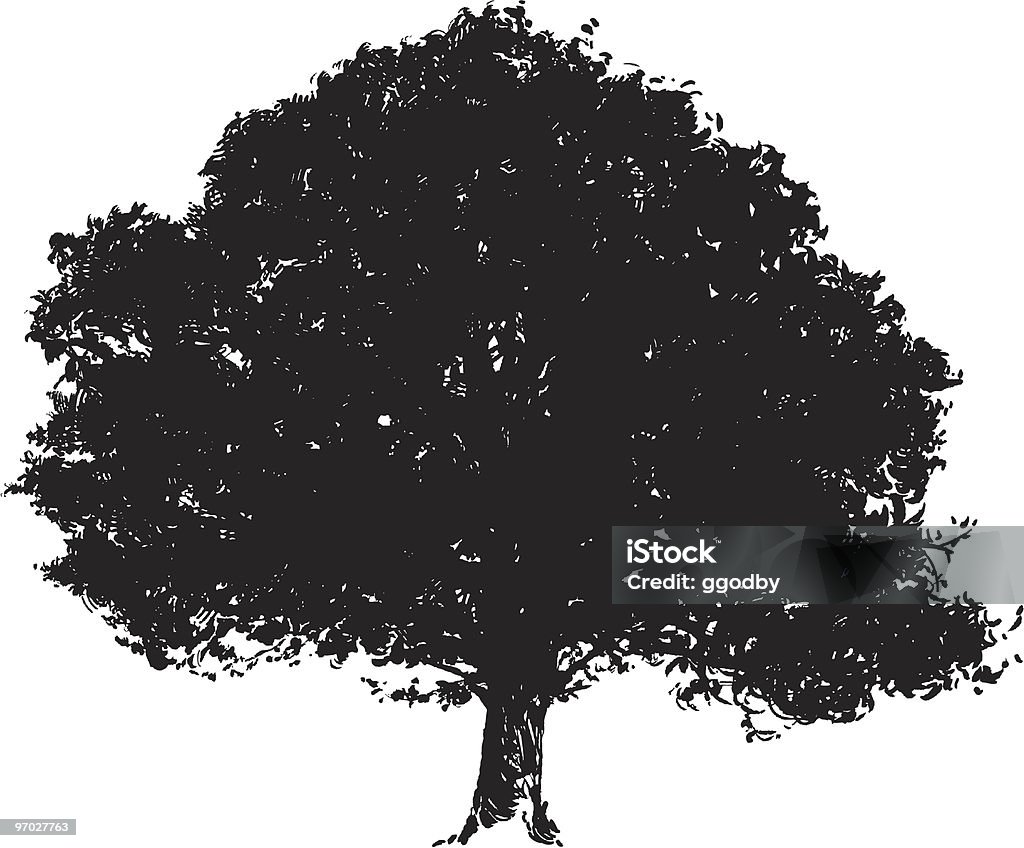 Silhueta de árvore Vector - Royalty-free Carvalho arte vetorial