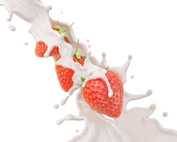 istock Strawberries in Milk splash or Yogurt 970287742