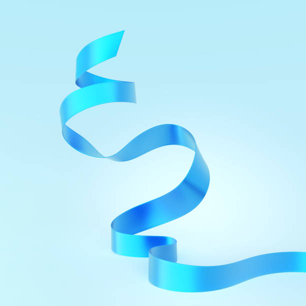 istock Abstract fabric curved blue ribbon 970287892
