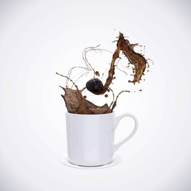 melody of black coffee splash - pouring coffee liquid coffee bean imagens e fotografias de stock