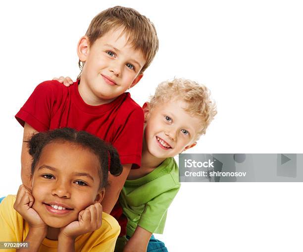 Felizes Amigos - Fotografias de stock e mais imagens de Afro-americano - Afro-americano, Alegria, Branco