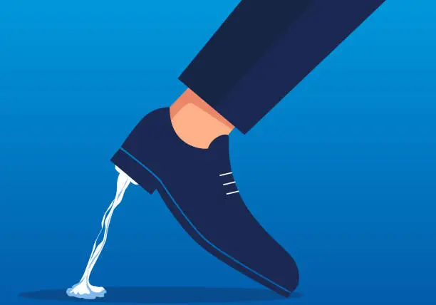 Vector illustration of Stuck in the foot