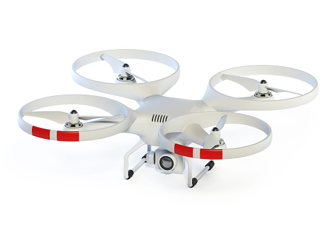 Drone isolated on white background 3d rendering
