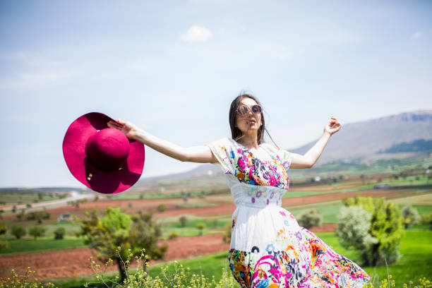 istock a young woman in the spring 970308856