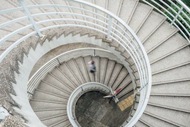 istock Spiral staircase in Hongkong, China 970318706