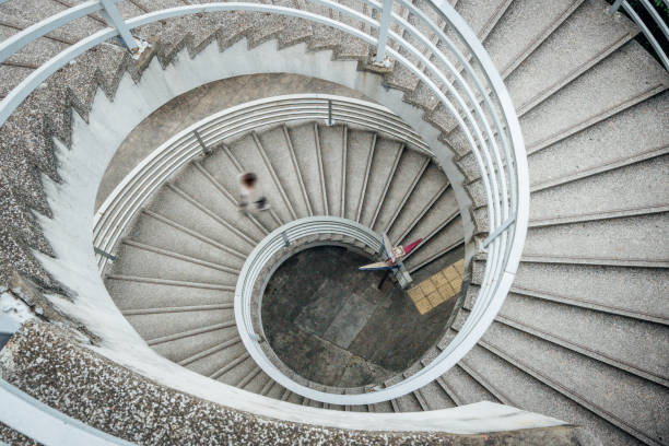 istock Spiral staircase in Hongkong, China 970318860