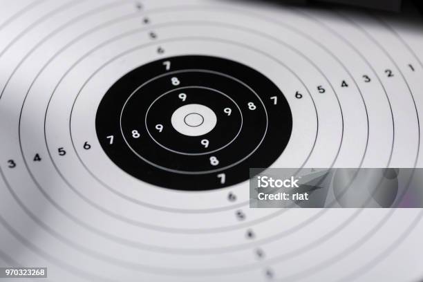 Shots Shields And Cartridges Shooting Position On The Sport Shooting Range Stock Photo - Download Image Now