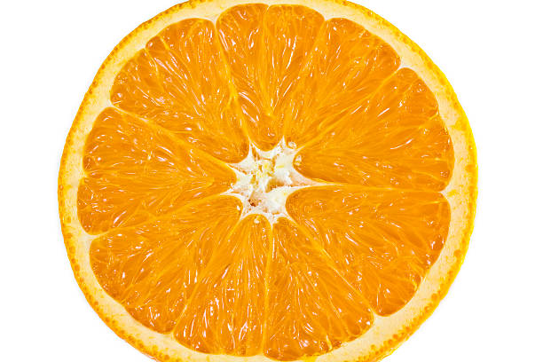 istock Slice of orange isolated on white 97033740