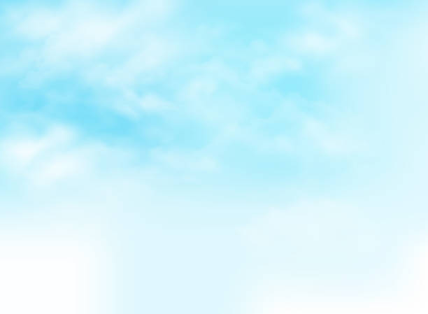 klarer blauer himmel mit wolken muster hintergrund illustration. - himmel stock-grafiken, -clipart, -cartoons und -symbole