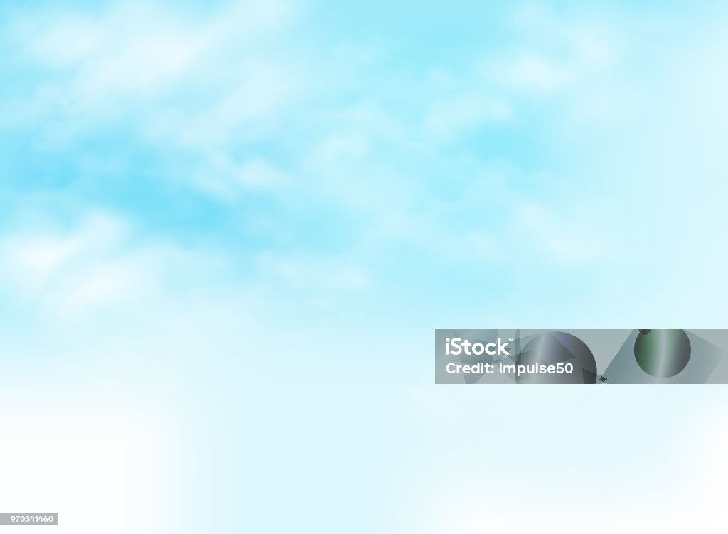 Cielo blu chiaro con illustrazione di sfondo con motivo nuvole. - arte vettoriale royalty-free di Cielo