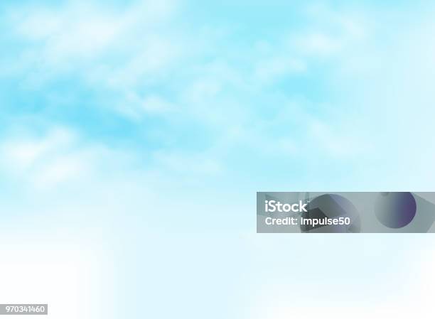 Clear Blue Sky With Clouds Pattern Background Illustration Stock Illustration - Download Image Now