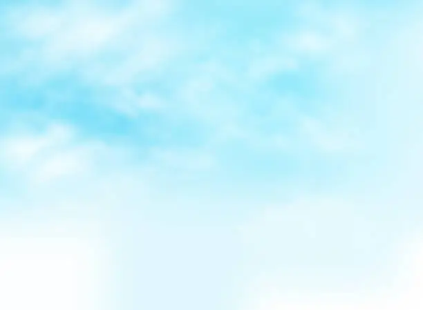 Vector illustration of Clear blue sky with clouds pattern background illustration.