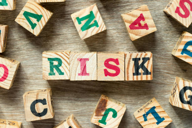 istock Letter block in word risk with another on wood background 970350780