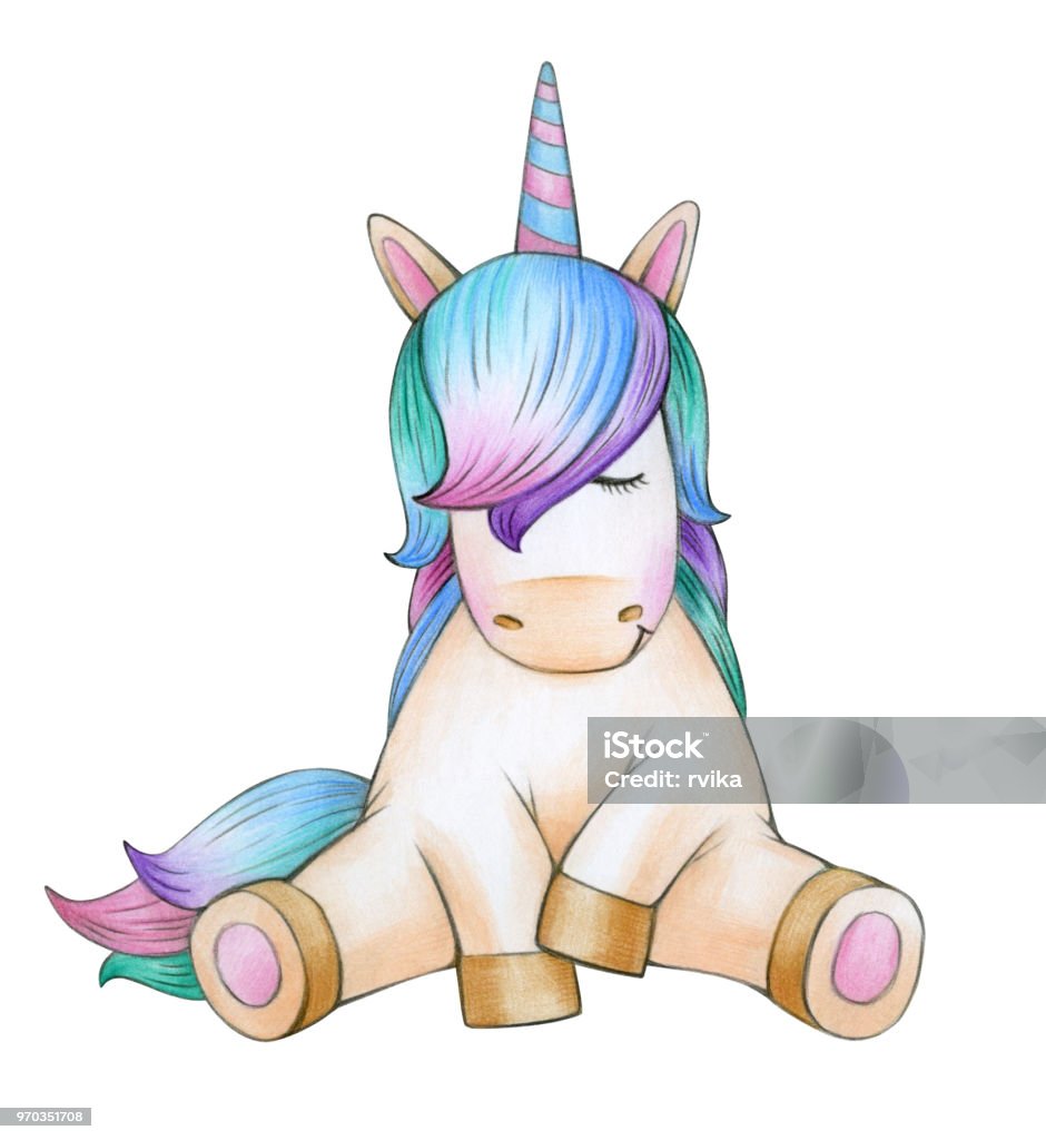 Phim Hoạt Hình Kỳ Lân Ngồi Dễ Thương Hình minh họa Sẵn có - Tải ...