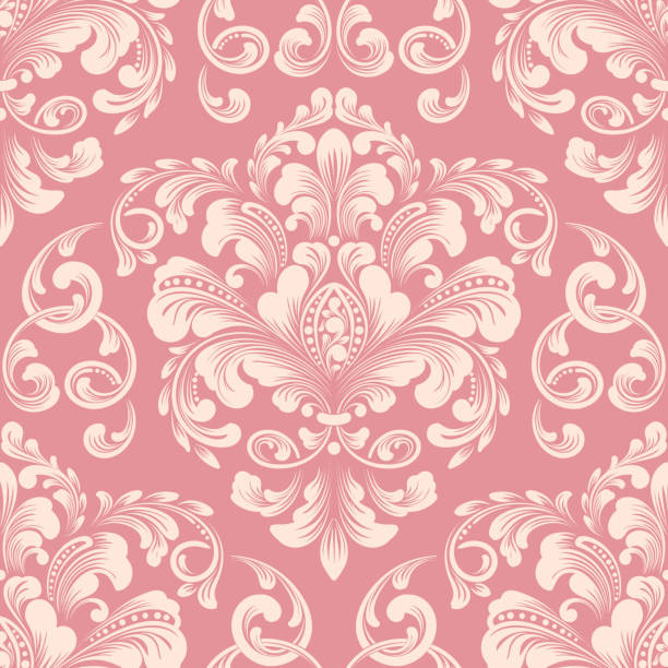 ilustrații de stoc cu vector damask element de model fără sudură. ornament clasic de lux de modă veche damask, textura regală victoriană fără sudură pentru imagini de fundal, textile, ambalaj. rafinat șablon baroc floral. - damask