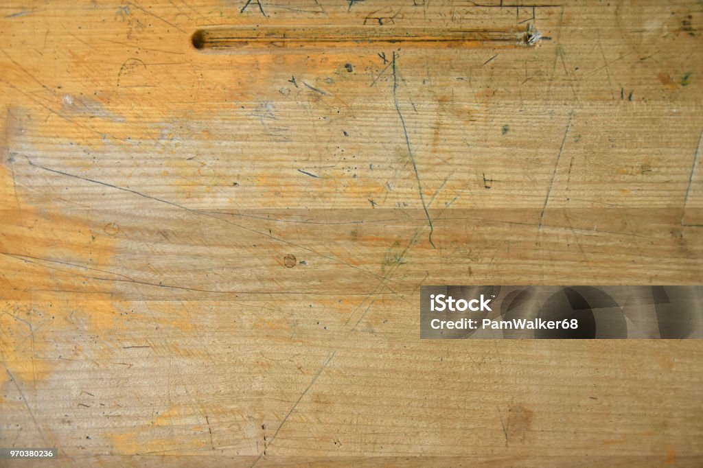 Vintage School Desk Top Abstract An abstract image of a vintage school desk top. Education Stock Photo