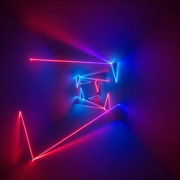 istock 3d rendering, ultraviolet spectrum, glowing lines, neon lights, abstract psychedelic background, corridor, tunnel perspective, vibrant colors 970381476