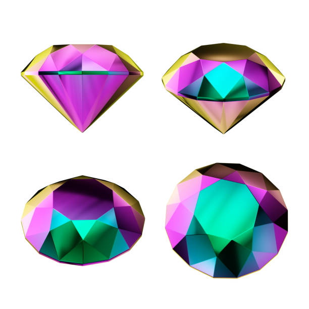 Dazzling diamond Green, transparent background. vector