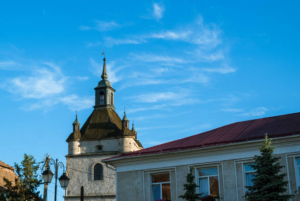 istock Church Exterior on sky background Nice clouds 970388240