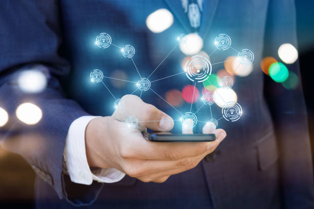 istock Structure of the wifi network in the mobile phone. 970394894