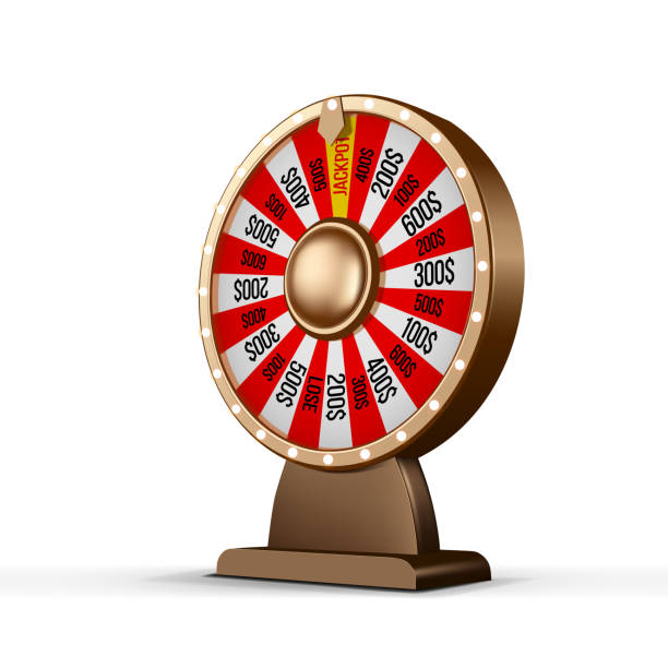 istock fortune wheel 3d object isolated on white background. Wheel of luck 970398622
