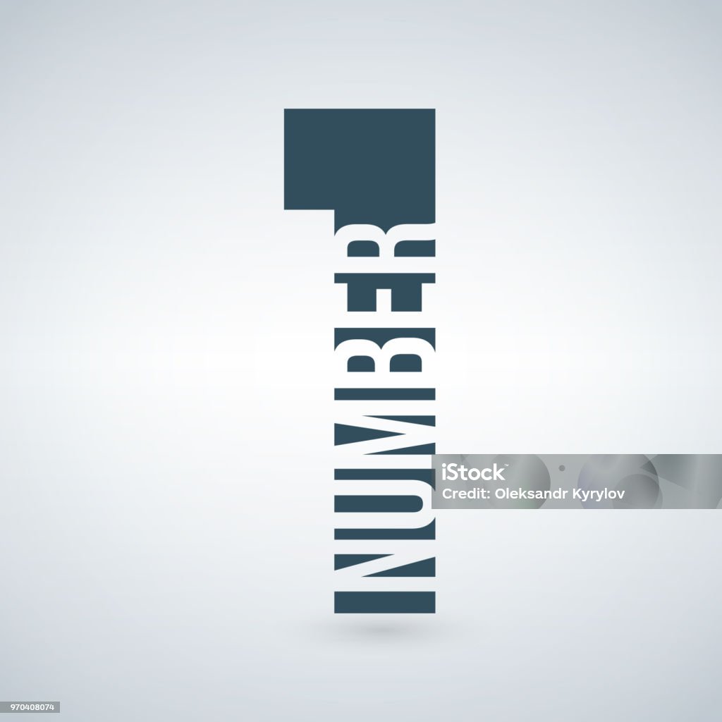 Blue Number One Logo Template Vector Illustrations Isolated On White