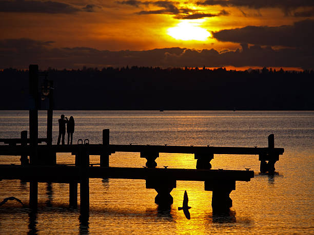 istock Silhouette of Beautiful Sunset in Seattle 97041451