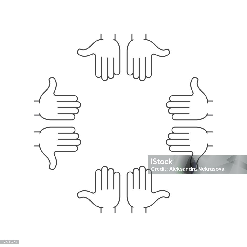 Hand Frame Vector Image Arms Hands Frame Stock Illustration - Download Image Now - Business ...