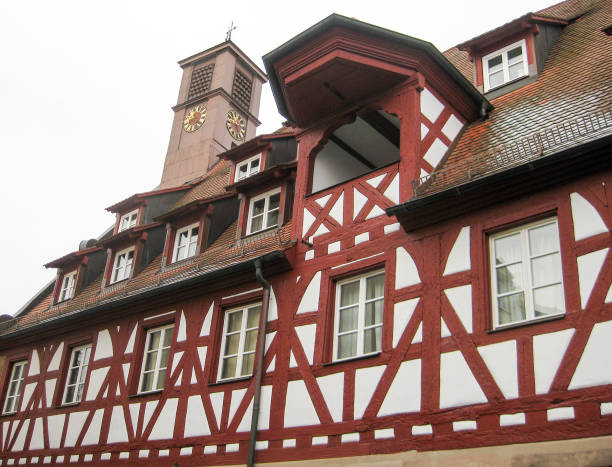 istock typical Bavarian fachwerk house, Furth, Germany 970415842