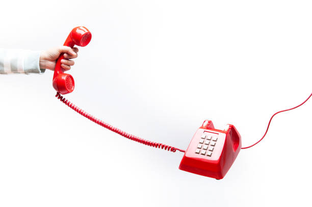 istock Woman holding the red phone 970415944