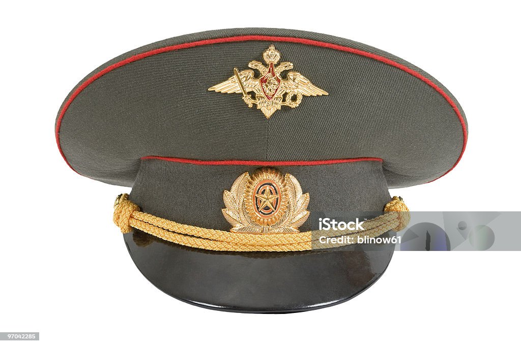 Российский Офицер крышкой - Стоковые фото Армия роялти-фри