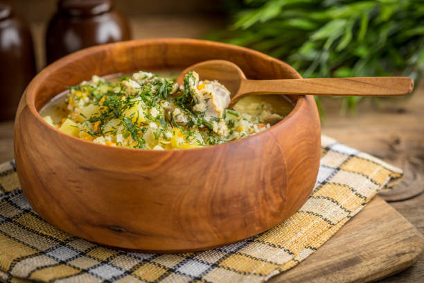 istock Soup with barley and chicken gizzards. 970424814