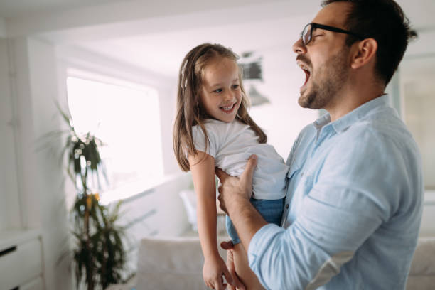 istock Happy family having fun time at home 970433032