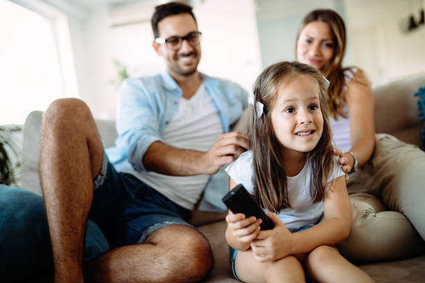 istock Happy family having fun time at home 970433728