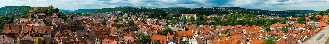 areal view over Tübingen - panorama