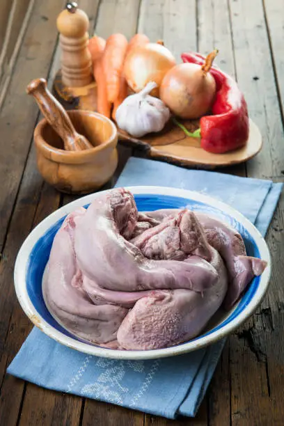 Photo of Raw pork tongues and ingredients to cook