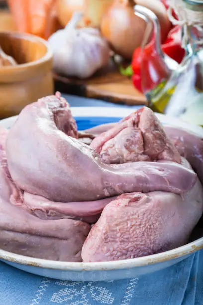 Photo of Raw pork tongues and ingredients to cook