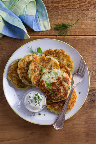 istock Herb and Cheese Mashed Potato Cakes. Potato Pancakes. Vegetable fritters 970470970