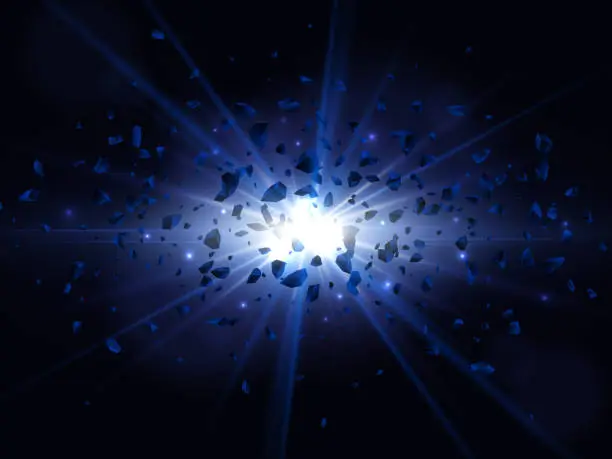 Vector illustration of Blue big explosion. Abstract vector illustration